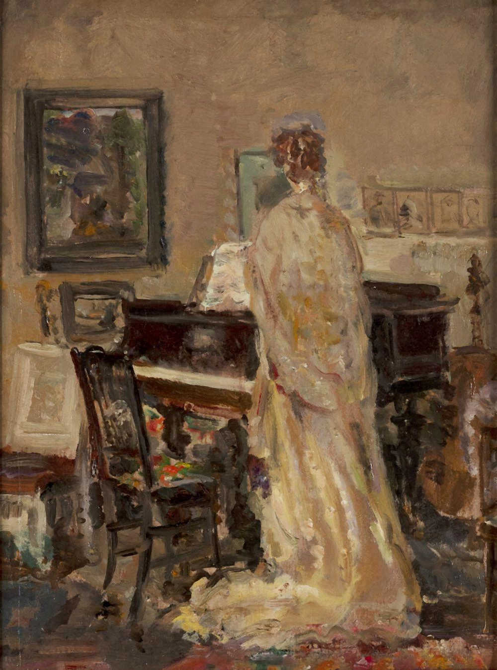 Ethel Walker - 101, Ritratto di signora davanti al pianoforte